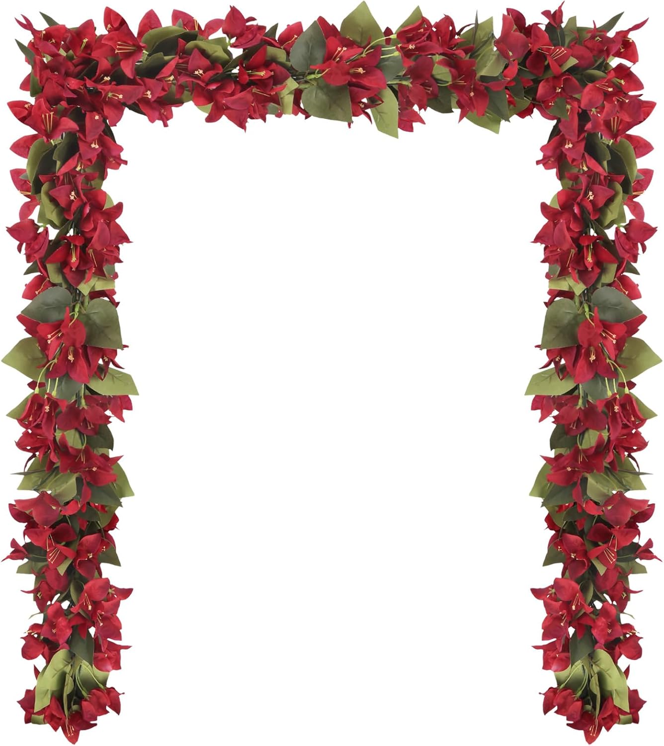 Artificial Bougainvillea Garland,4PCS 7.2ft/Piece Pink Flower Garland Faux Silk Bougainvillea Vines Artificial Decor for Wedding Arch Table Home Garden(Deep Pink)