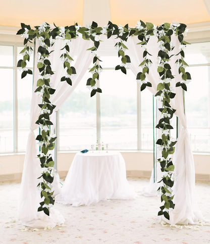 Artificial Bougainvillea Garland,4PCS 7.2ft/Piece Pink Flower Garland Faux Silk Bougainvillea Vines Artificial Decor for Wedding Arch Table Home Garden(Deep Pink)