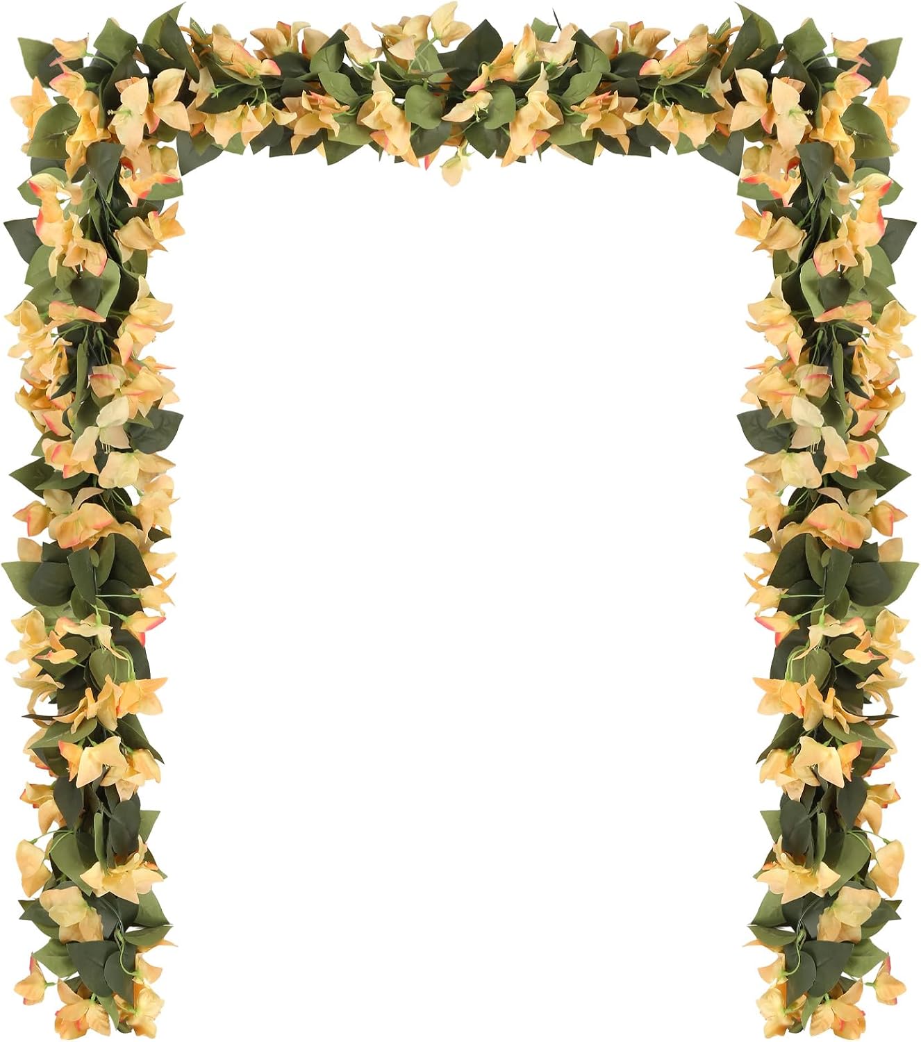 Artificial Bougainvillea Garland,4PCS 7.2ft/Piece Pink Flower Garland Faux Silk Bougainvillea Vines Artificial Decor for Wedding Arch Table Home Garden(Deep Pink)