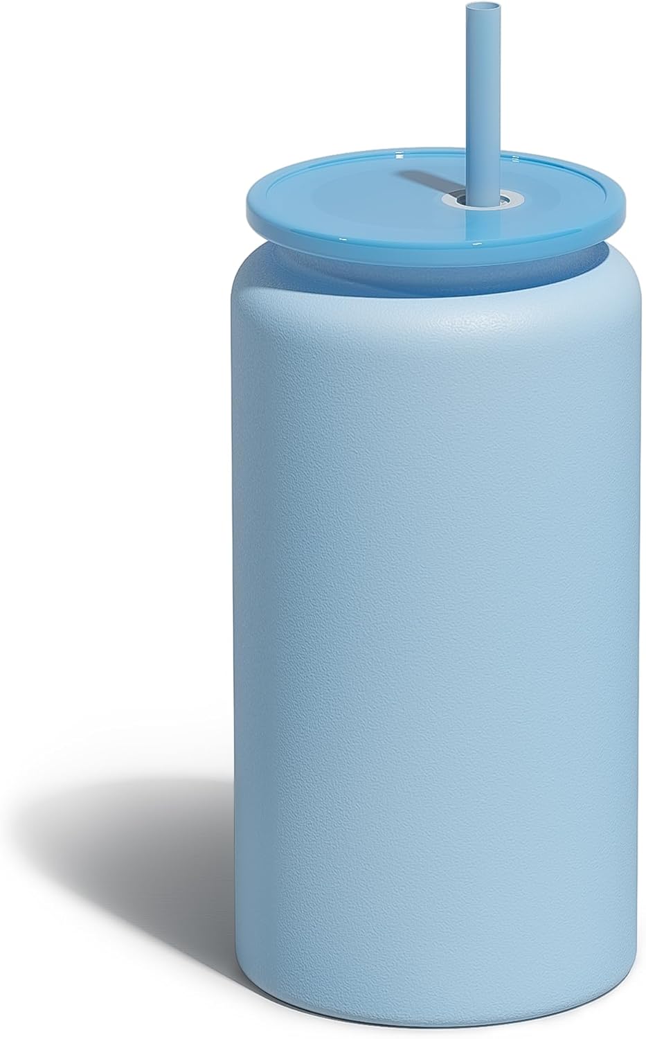 16 oz Sublimatable Tumbler, Insulated Tumbler with Straw | Reusable Iced Coffee Cup with Lid and Straw, Stainless Steel Tumbler with Straw, Yellow, Smooth Sublimation Coating