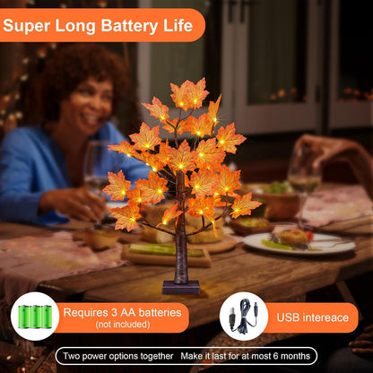 6 Ft Lighted Maple Trees, 240 Warm White LEDs, Fall Decor