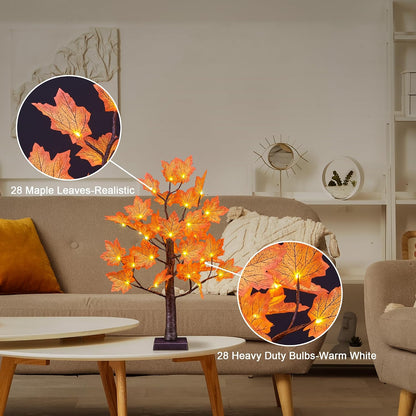 6 Ft Lighted Maple Trees, 240 Warm White LEDs, Fall Decor