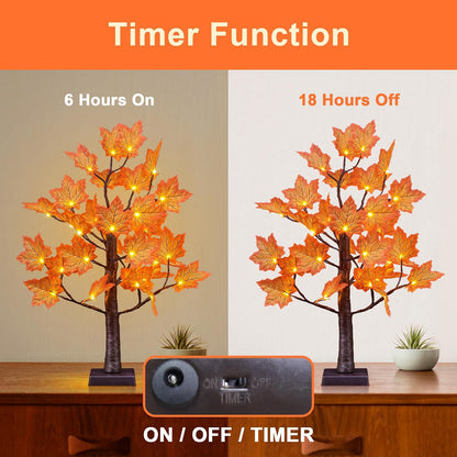 6 Ft Lighted Maple Trees, 240 Warm White LEDs, Fall Decor