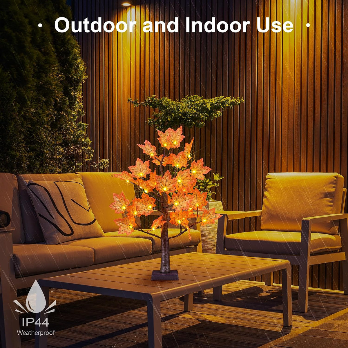 6 Ft Lighted Maple Trees, 240 Warm White LEDs, Fall Decor