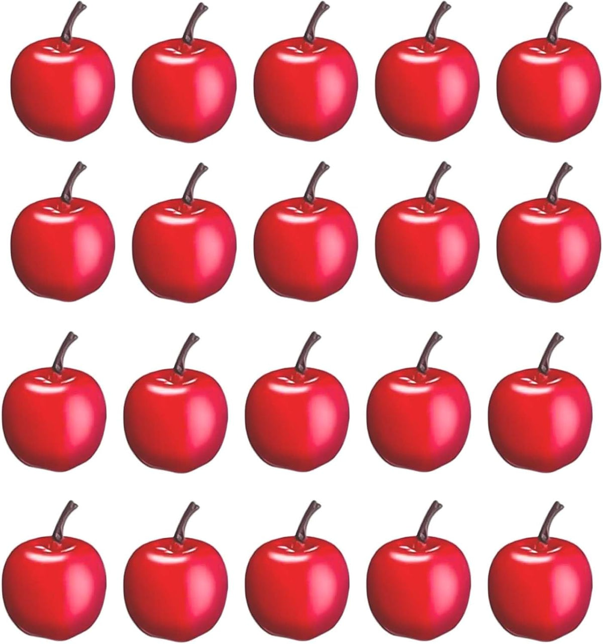 20 Pieces Mini Fake Apples, Red Artificial Apples, Faux Realistic Apple Decorative Fruit Food Ornaments Display Photo Props