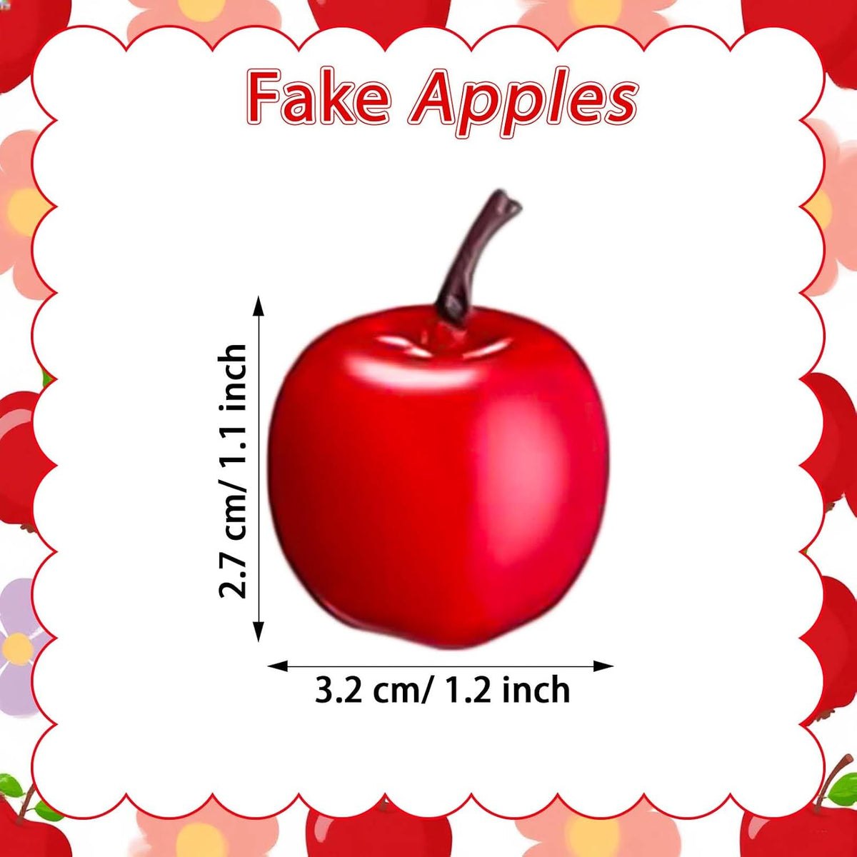 20 Pieces Mini Fake Apples, Red Artificial Apples, Faux Realistic Apple Decorative Fruit Food Ornaments Display Photo Props