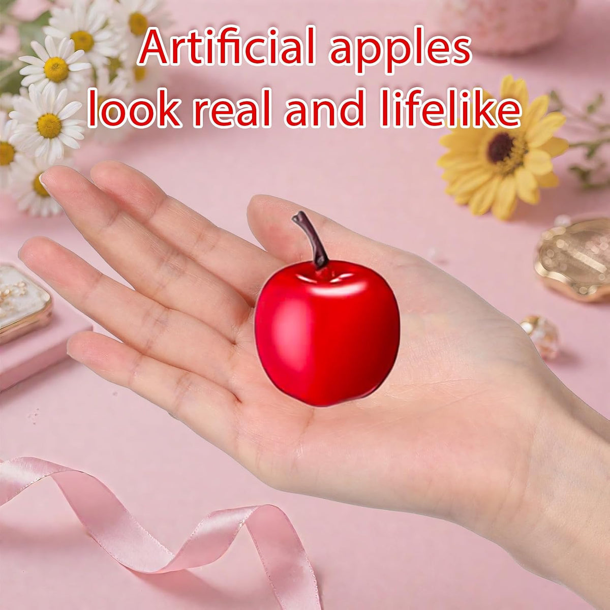 20 Pieces Mini Fake Apples, Red Artificial Apples, Faux Realistic Apple Decorative Fruit Food Ornaments Display Photo Props