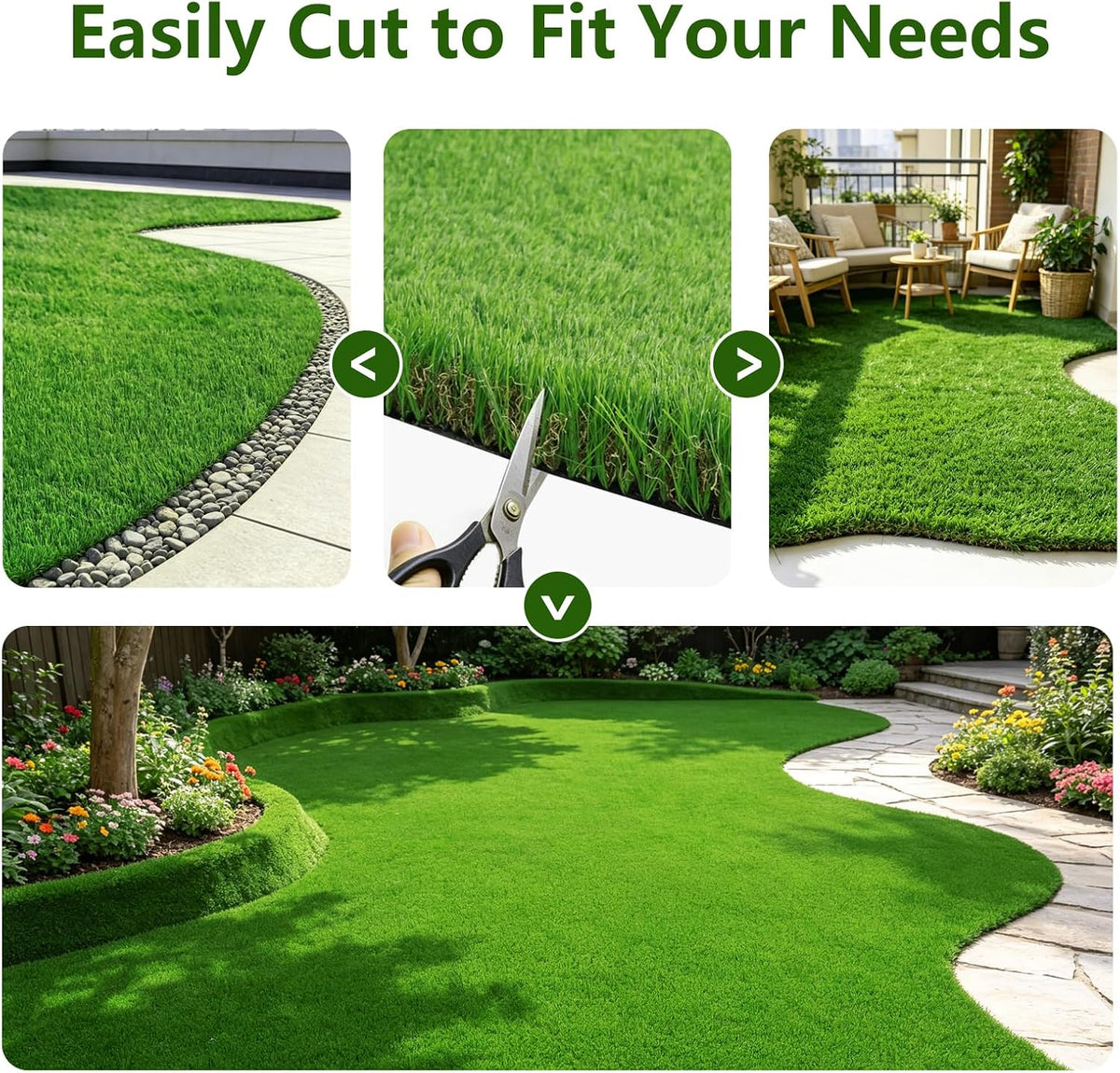 Extra Thick Artificial Grass Rug, 1.97" / 50mm Pile Height High Density Synthetic Fake Grass Turf for Dogs and Pets, Soft Realistic Grass for Patio Backyard Garden Indoor Outdoor, 4FT x 6FT