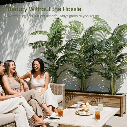 6ft 2-Pack Artificial Areca Palm Plant in Pot, Fake Tropical Cane Palm Silk
