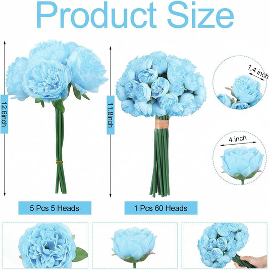 85 Pcs White Artificial Peonies Faux Silk Flowers Bulk for Vase Spring Vintage Faux Peony Bouquet Florals Stems Arrangements for Wedding Table Centerpiece Farmhouse Birthday Vase Filler