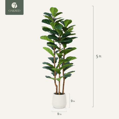 7FT Artificial Fiddle Leaf Fig Tree with White Planter for Home Decor