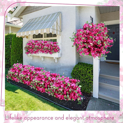 30 Pcs Fake Bougainvillea Bulk Silk Flower UV Resistant, Rose Red
