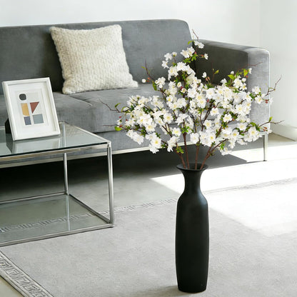 Artificial Cherry Blossom Branches 31.5'', 4 Pack Faux Spring Flowers for Tall Vase, Realistic Flower Stems for Home Decor, Wedding, Easter, Table Centerpiece and Party Decor (Pure White)