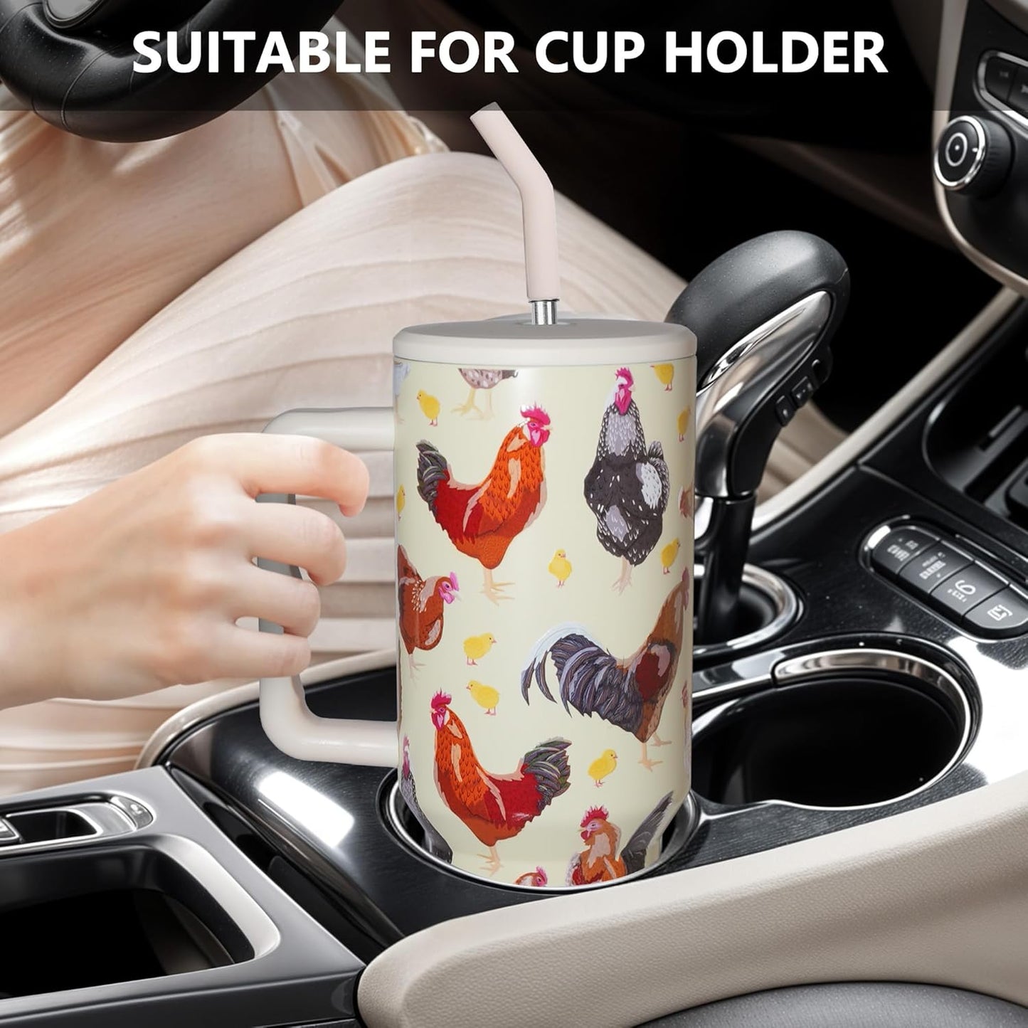Lemon Tumbler with Straw and Lid Vacuum Insulated 40oz Stainless Steel Cup Gifts for Women Birthday Present Lemon Water Bottle Coffee Cup for Home or Travel