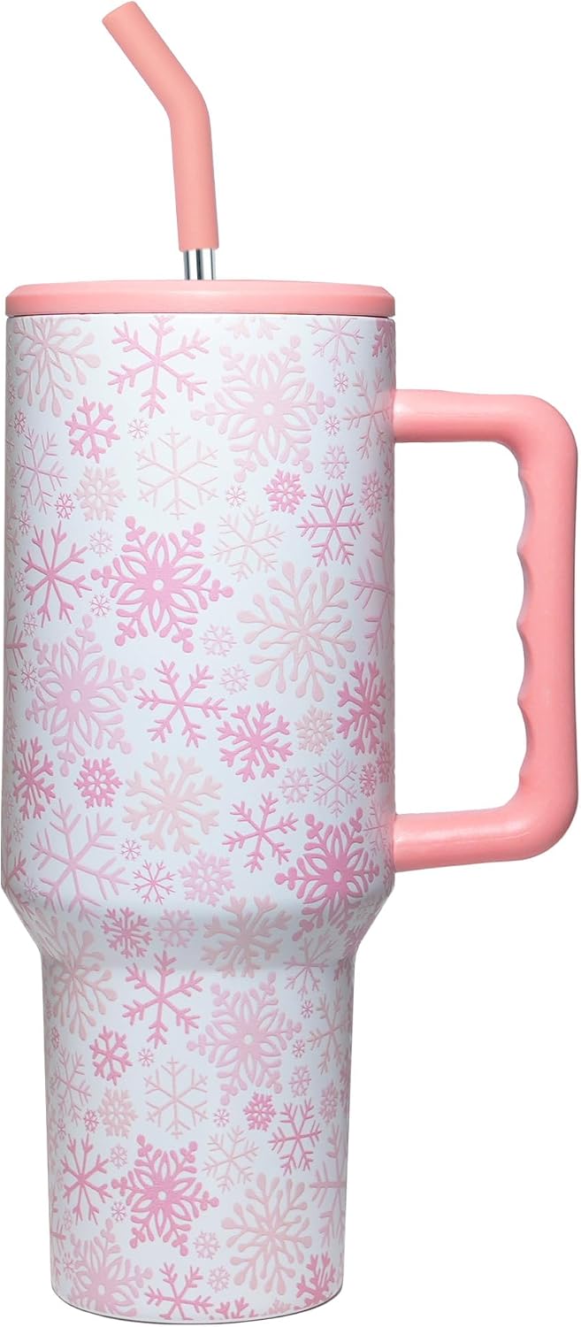 Lemon Tumbler with Straw and Lid Vacuum Insulated 40oz Stainless Steel Cup Gifts for Women Birthday Present Lemon Water Bottle Coffee Cup for Home or Travel