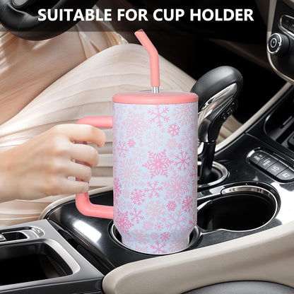 Lemon Tumbler with Straw and Lid Vacuum Insulated 40oz Stainless Steel Cup Gifts for Women Birthday Present Lemon Water Bottle Coffee Cup for Home or Travel