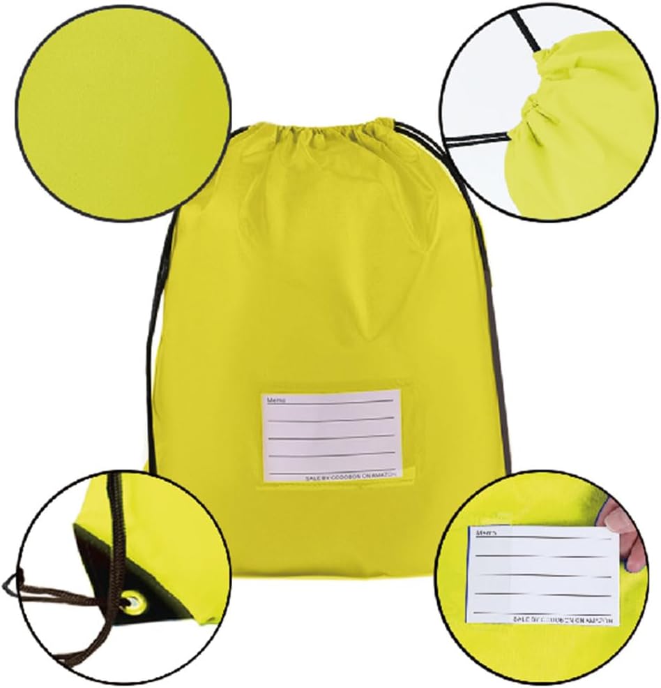 16 Pack Drawstring Bags,Bulk Draw String Backpack, DIY Gym Sports Cinch Bag Sackpack for Women Men, Yellow