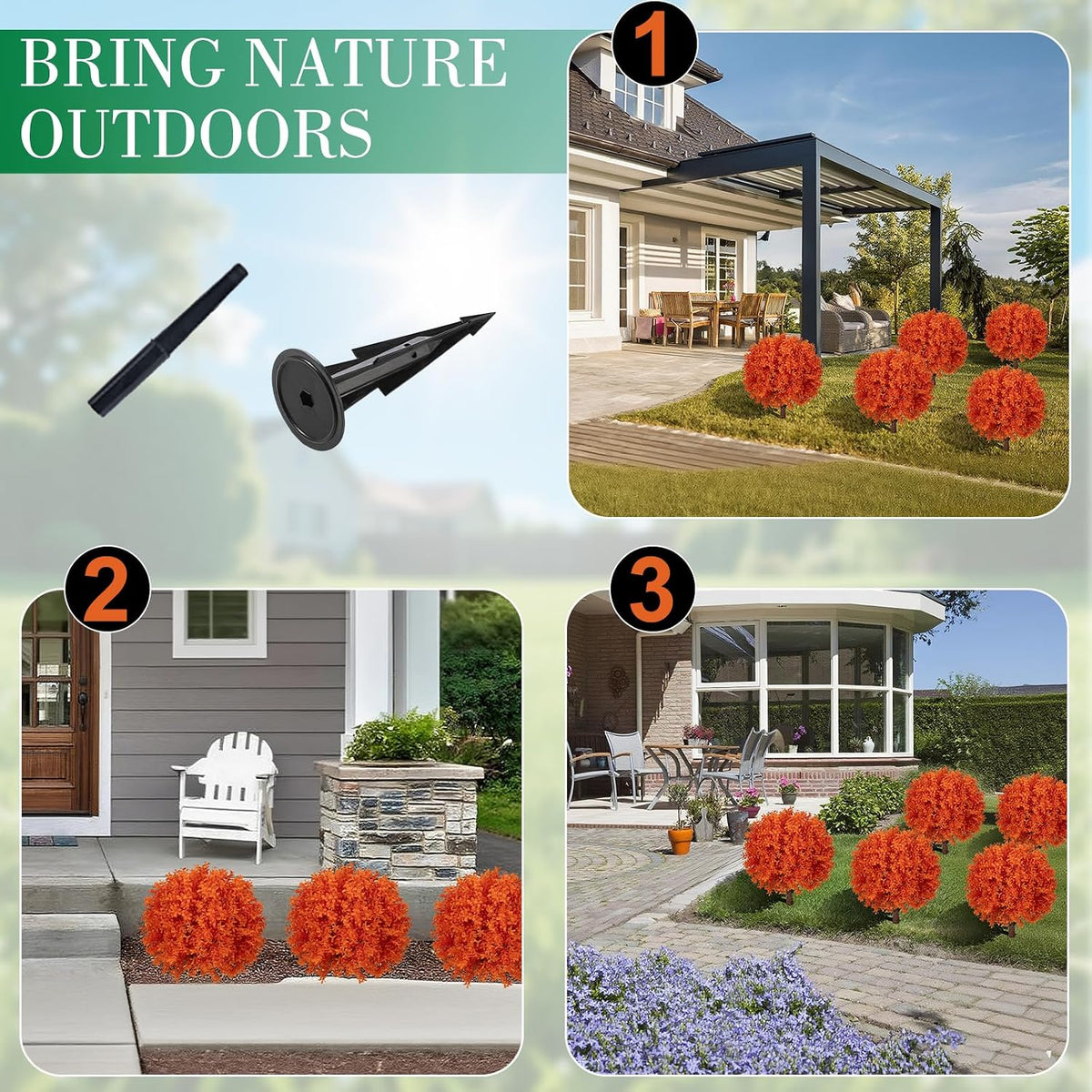 24" Artificial Boxwood Topiary Bushes UV Resistant for Outdoor 2PCS