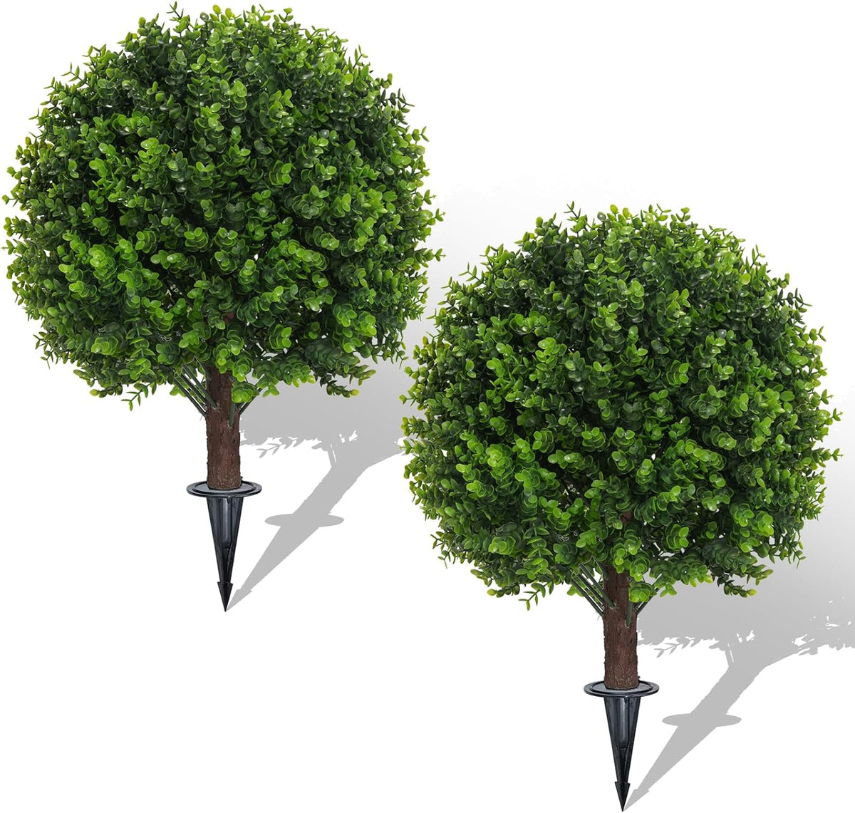 24" Artificial Boxwood Topiary Bushes UV Resistant for Outdoor 2PCS