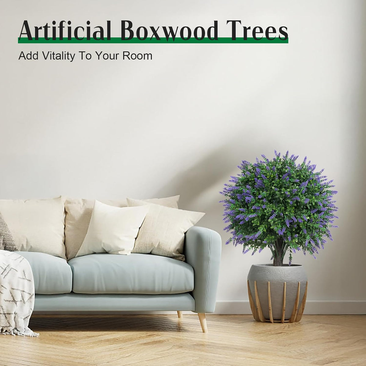 24" Artificial Boxwood Topiary Bushes UV Resistant for Outdoor 2PCS