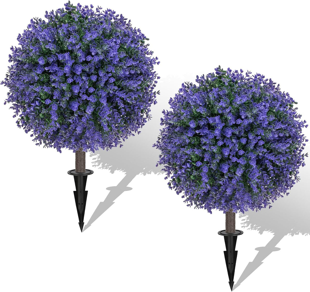 24" Artificial Boxwood Topiary Bushes UV Resistant for Outdoor 2PCS