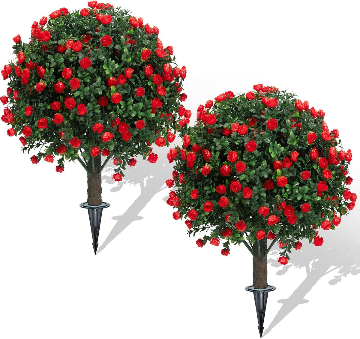 24" Artificial Boxwood Topiary Bushes UV Resistant for Outdoor 2PCS