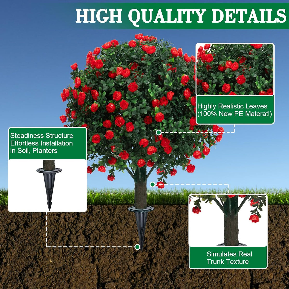 24" Artificial Boxwood Topiary Bushes UV Resistant for Outdoor 2PCS