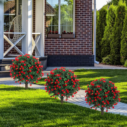 24" Artificial Boxwood Topiary Bushes UV Resistant for Outdoor 2PCS