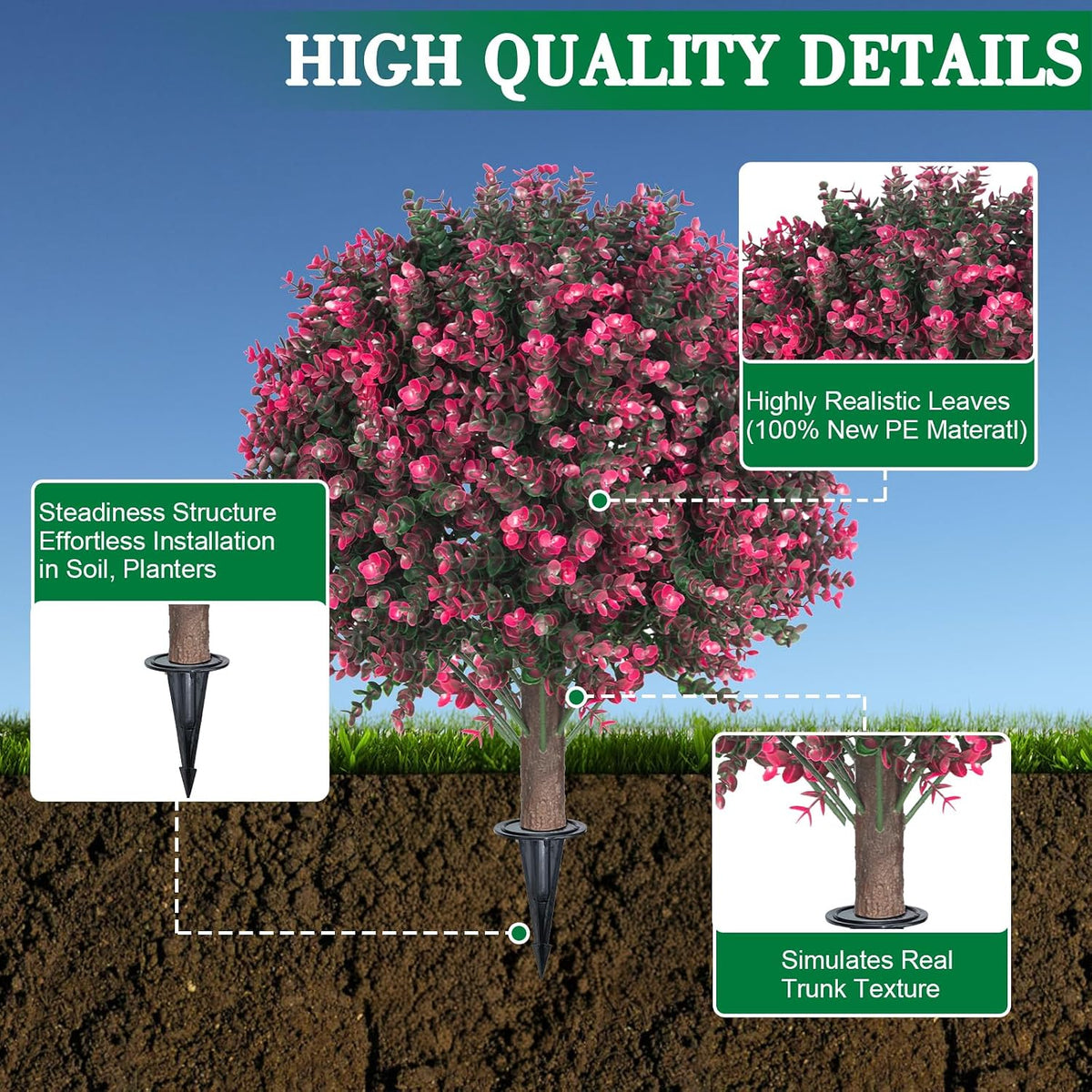 24" Artificial Boxwood Topiary Bushes UV Resistant for Outdoor 2PCS