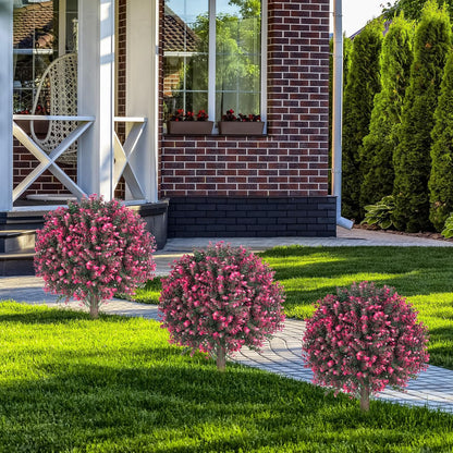 24" Artificial Boxwood Topiary Bushes UV Resistant for Outdoor 2PCS