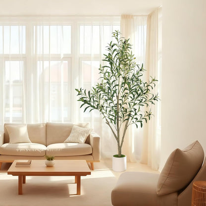 Faux Olive Tree Olive Trees Artificial Indoor with White Planter (5 FT)