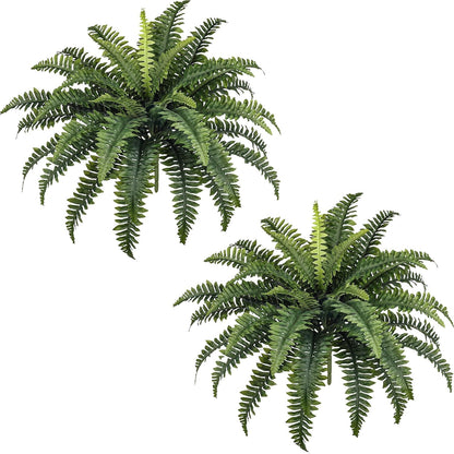 35" Fake Ferns Artificial Bush Plants for Outdoors, 2-Pack | UV-Resistant, Large Artificial Boston Ferns, 39 Fronds Each, Zero Maintenance, Pet Friendly, Outdoors Home Décor