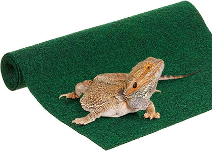 Reptile Mat, Terrarium Floor Liner, 30BR/40BR/50/65 Gallon, Substrate Carpet, Soft Bedding for Reptiles - Gecko, Lizard, Snake, Tortoise, Reptile Cage Tank Supplies & Accessories, Green, 1Pc