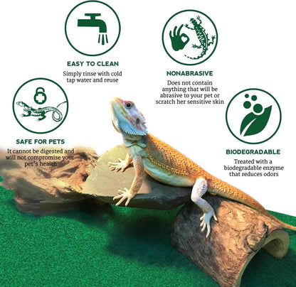 Reptile Mat, Terrarium Floor Liner, 30BR/40BR/50/65 Gallon, Substrate Carpet, Soft Bedding for Reptiles - Gecko, Lizard, Snake, Tortoise, Reptile Cage Tank Supplies & Accessories, Green, 1Pc