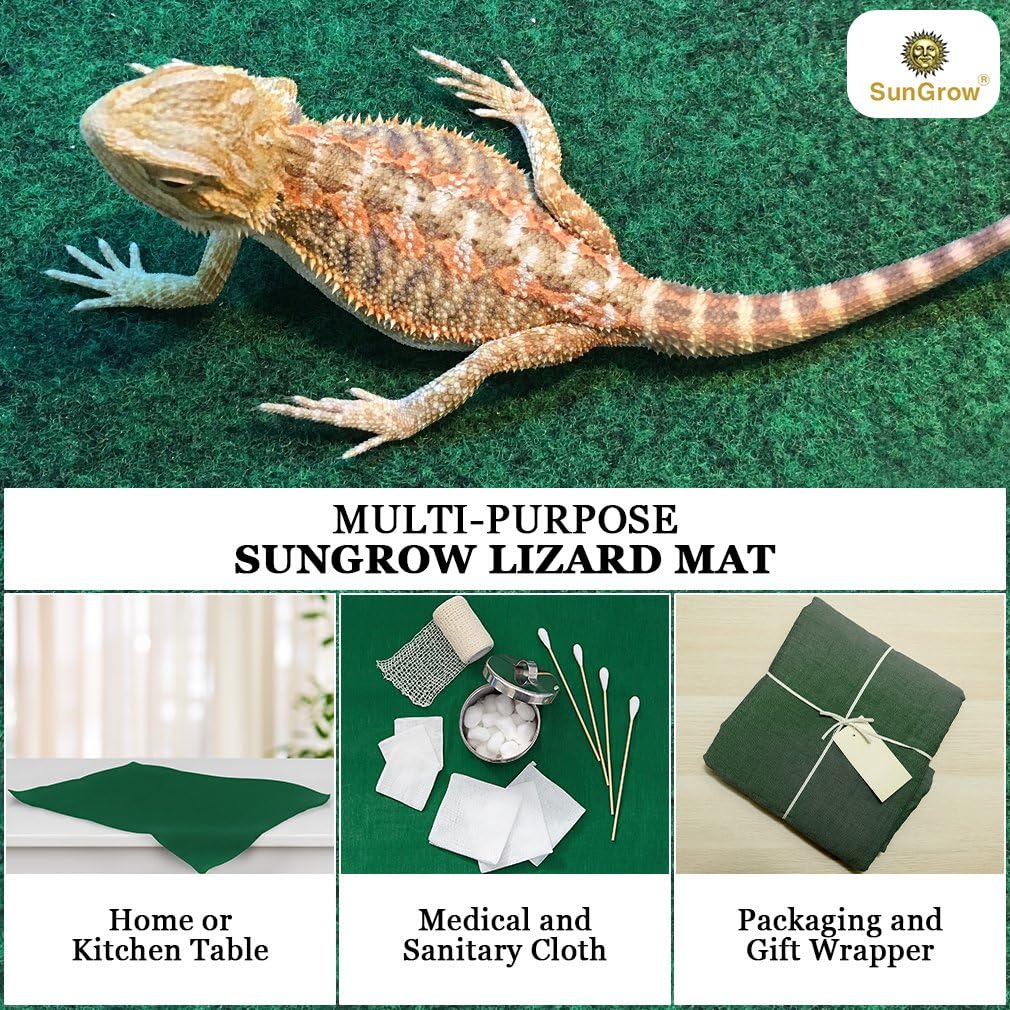 Reptile Mat, Terrarium Floor Liner, 30BR/40BR/50/65 Gallon, Substrate Carpet, Soft Bedding for Reptiles - Gecko, Lizard, Snake, Tortoise, Reptile Cage Tank Supplies & Accessories, Green, 1Pc
