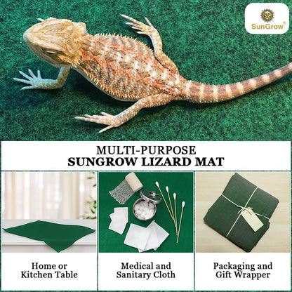 Reptile Mat, Terrarium Floor Liner, 30BR/40BR/50/65 Gallon, Substrate Carpet, Soft Bedding for Reptiles - Gecko, Lizard, Snake, Tortoise, Reptile Cage Tank Supplies & Accessories, Green, 1Pc