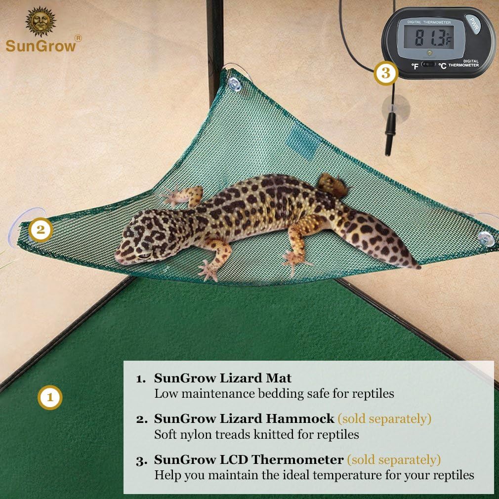 Reptile Mat, Terrarium Floor Liner, 30BR/40BR/50/65 Gallon, Substrate Carpet, Soft Bedding for Reptiles - Gecko, Lizard, Snake, Tortoise, Reptile Cage Tank Supplies & Accessories, Green, 1Pc
