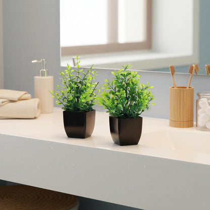 Fake Plants 4 Packs Small Faux Potted Flower Daisy with Eucalyptus Leaves Decorations for Desk Bathroom Office Home Room Table Decor Indoor Outdoor