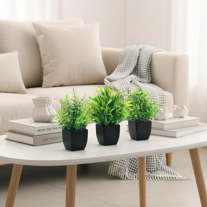 Fake Plants 4 Packs Small Faux Potted Flower Daisy with Eucalyptus Leaves Decorations for Desk Bathroom Office Home Room Table Decor Indoor Outdoor
