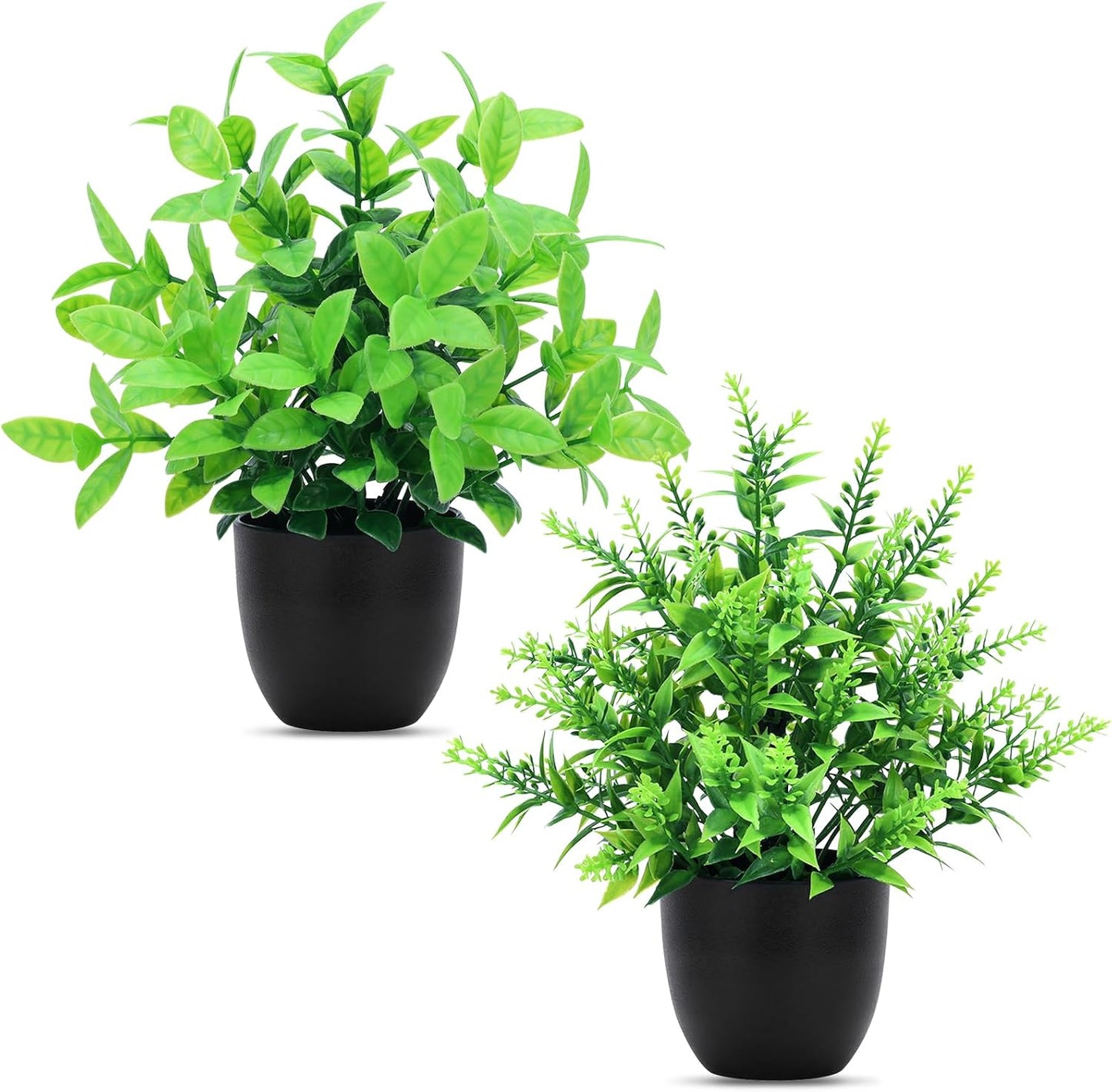 Fake Plants 4 Packs Small Faux Potted Flower Daisy with Eucalyptus Leaves Decorations for Desk Bathroom Office Home Room Table Decor Indoor Outdoor