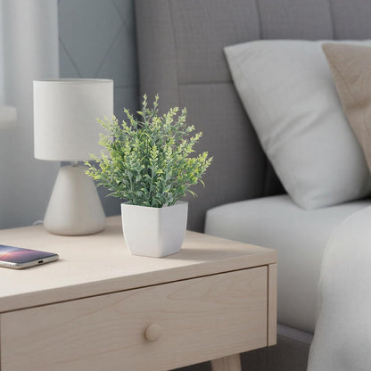 Fake Plants 4 Packs Small Faux Potted Flower Daisy with Eucalyptus Leaves Decorations for Desk Bathroom Office Home Room Table Decor Indoor Outdoor
