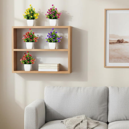 Fake Plants 4 Packs Small Faux Potted Flower Daisy with Eucalyptus Leaves Decorations for Desk Bathroom Office Home Room Table Decor Indoor Outdoor