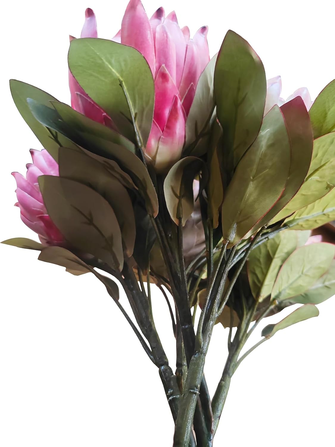2 Pcs 21.65 Inch Big Artificial The King Protea Flowers Protea Cynaroides Artificial Flowers for Home Garden Wedding Party Office Decor (Rose Red)