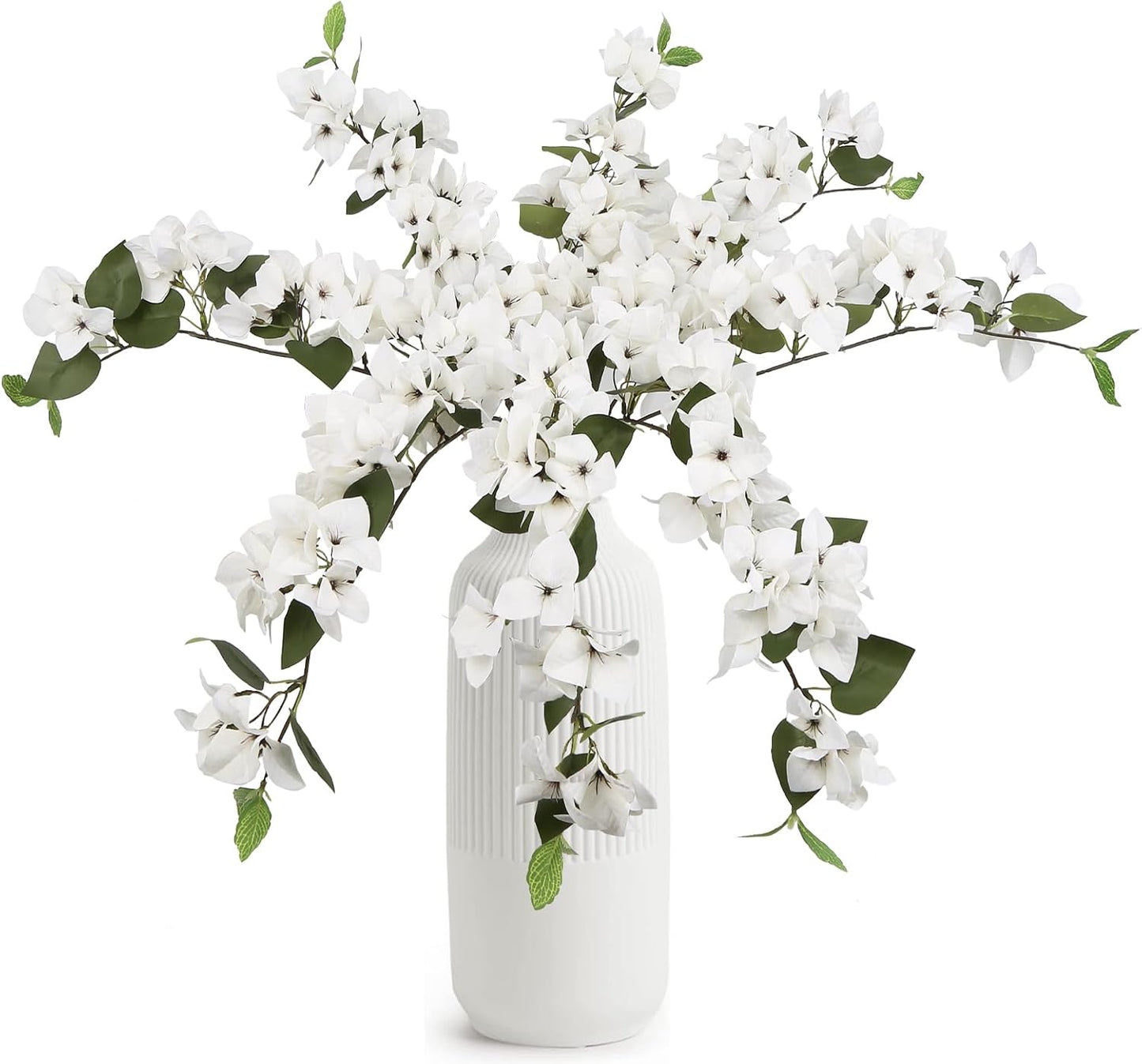 Lilac Flowers Artificial Bougainvillea 8 PCS Realistic Faux Bougainvillea Light Purple Silk Flowers 29.9" Long Stem Flowers for Tall Vase Home Wedding Centerepieces Decor (Light Purple)