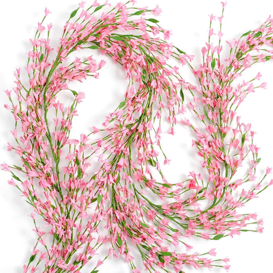 1 Pack 71 Inch Artificial Forsythia Branches Faux Flower Vine Garland Forsythia Flower Hanging Wreath Floral DIY Decoration for Front Door Home Indoor Spring Wedding Easter Decor (Yellow)