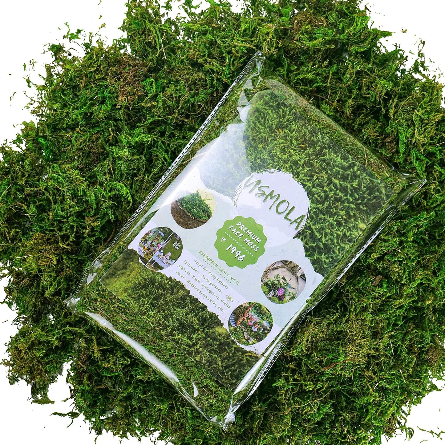 Artificial Moss, 16OZ Fake Moss for Crafts Table Centerpieces Fairy Garden Wedding Party Decor, Faux Grass for Potted Plants, 455gr (Fresh Green)