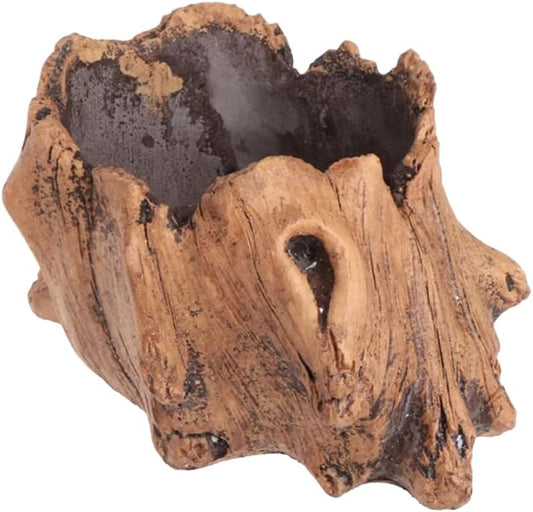 Driftwood Stump Log Concrete Planter Vintage Imitation Wood Texture Driftwood Succulent Planter Flower Pot for Home Indoor Outdoor Garden Decor
