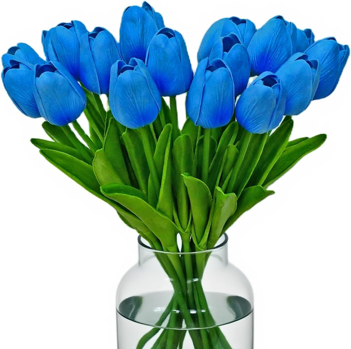 20pcs White Tulips Artificial Flowers 13 Inch PU Fake Flowers Fake Tulips