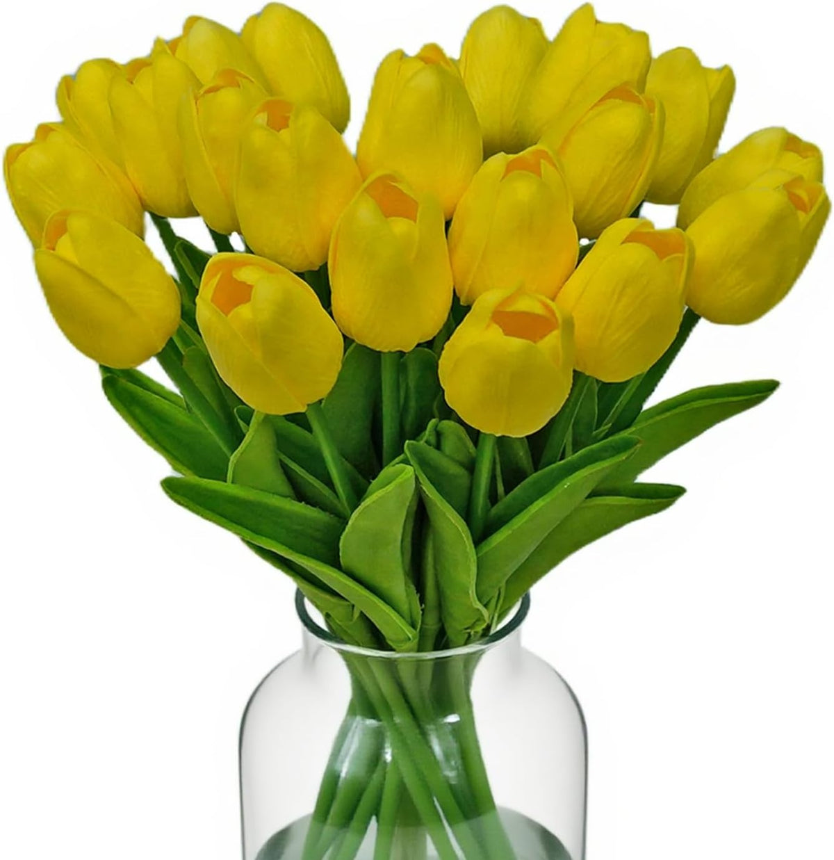 20pcs White Tulips Artificial Flowers 13 Inch PU Fake Flowers Fake Tulips