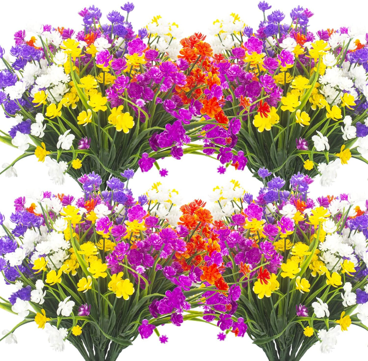 20 Bundles Artificial Outdoor Plants, Fake Wheat Grass Greenery Shrubs UV Resistant Faux Plastic Plants Garden Porch Window Box Décor (Grass)